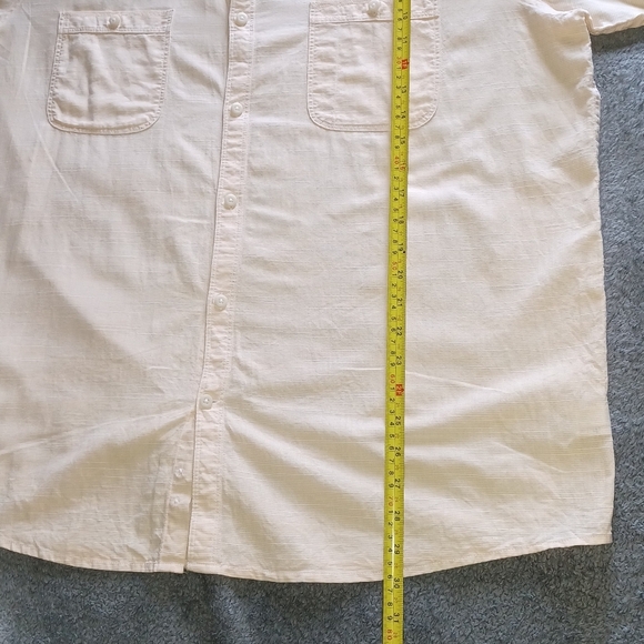 GEORGE Classic Fit  SIZE XL. Men's Cream Short Sleeve Shirt - Picture 5 of 8